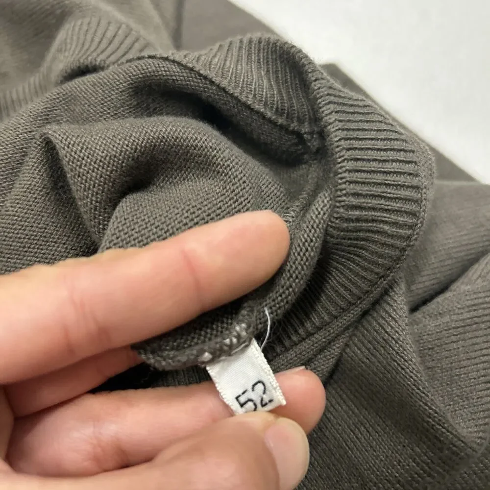Pal Zileri Men's V-Neck Pullover Sweater Brown Cotton Size 52